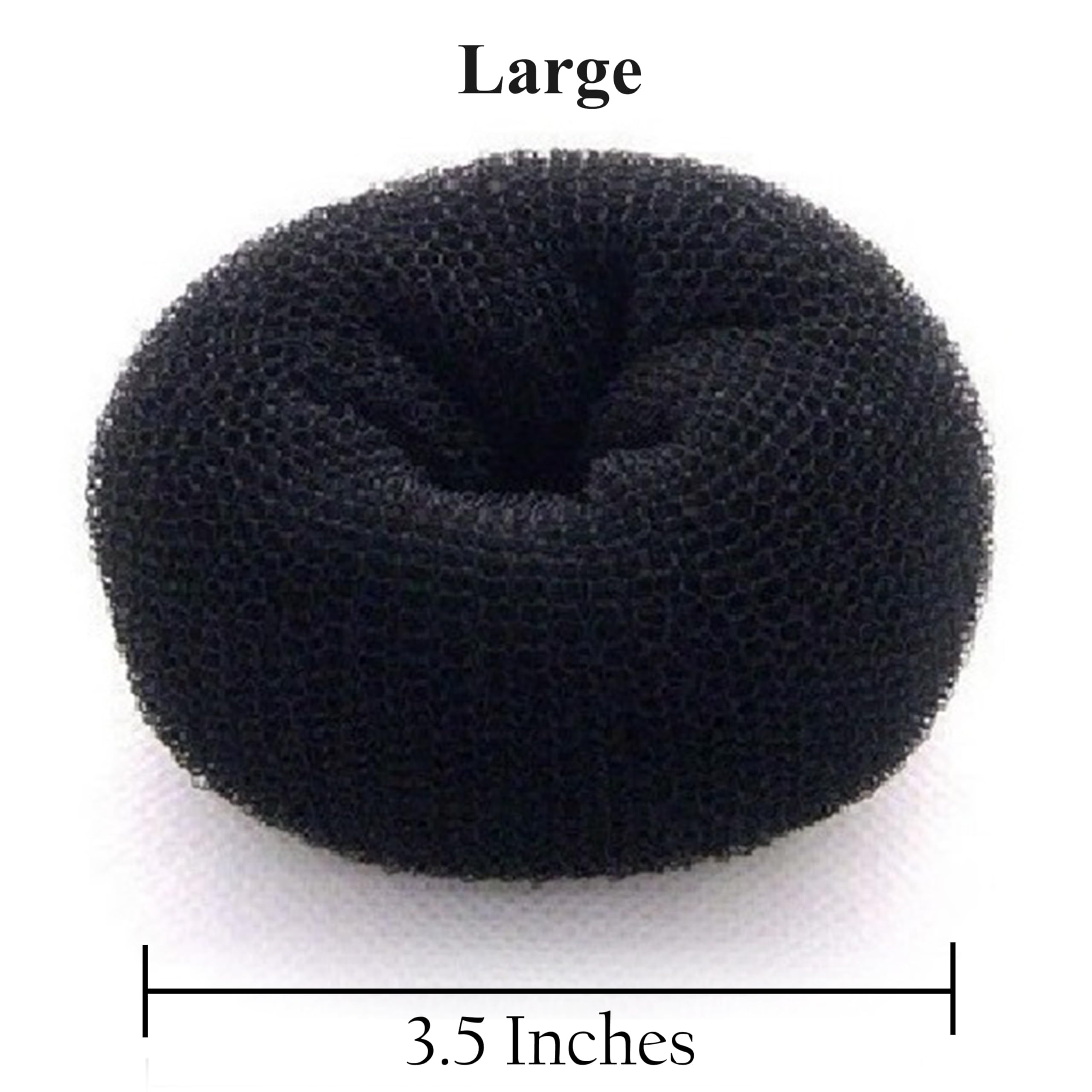 Beaute Galleria - Hair Donut Bun Maker Ring Style Mesh Chignon Ballet Bun Updo (Large, Black)