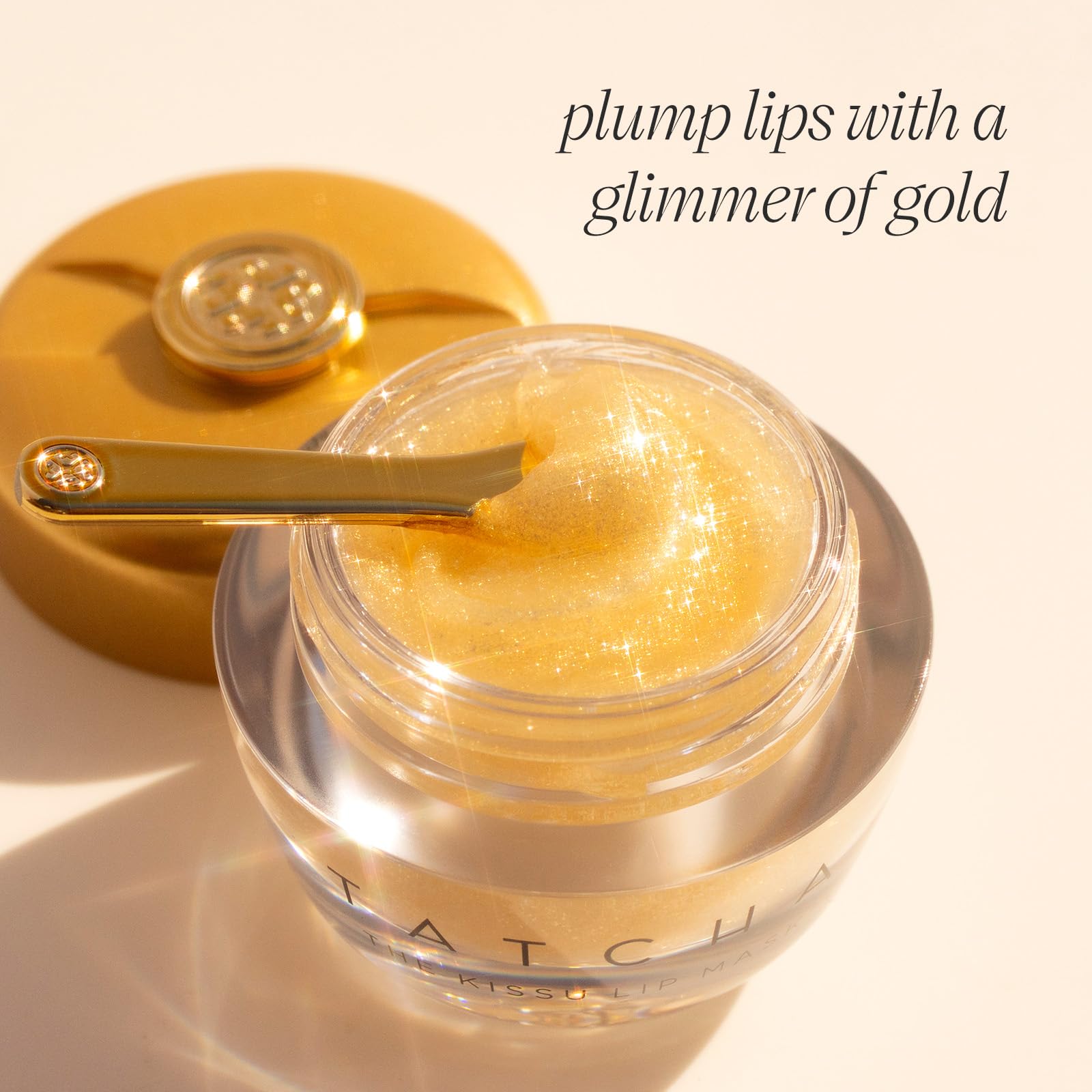 TATCHA The Kissu Gold Leaf Lip Mask | Limited-Edition Restorative Shimmery Lip Mask - Visibly Plumps and Softens for Lush Lips
