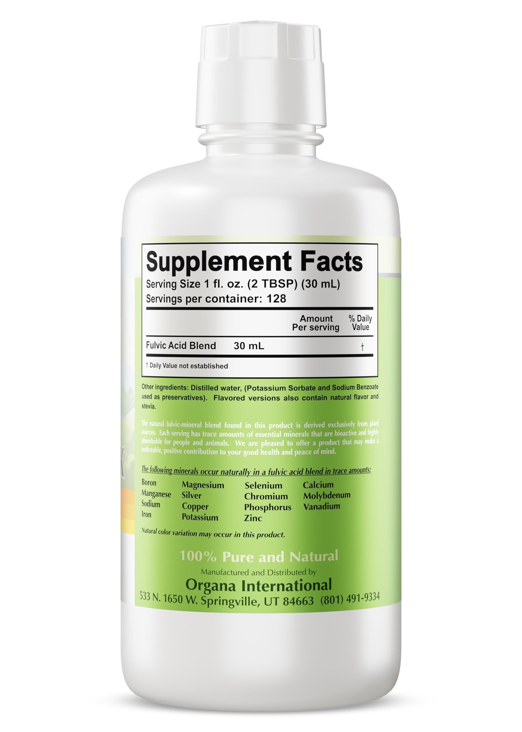 Organa Pure Plant Derived Trace Minerals Supplement