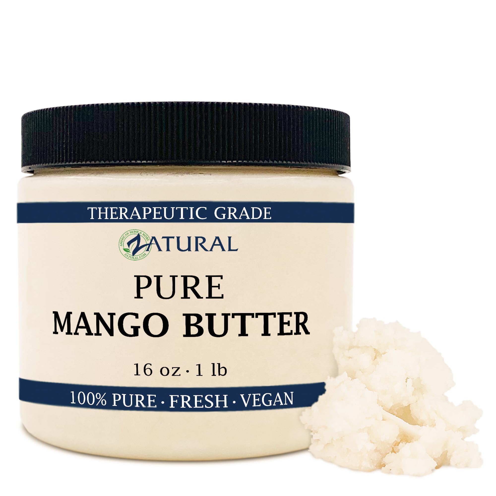 Pure Organic Mango Butter-2 Sizes Available-Food Grade & Cosmetic Grade, Organic, Pure, Clean, Naked, (16 Ounce)