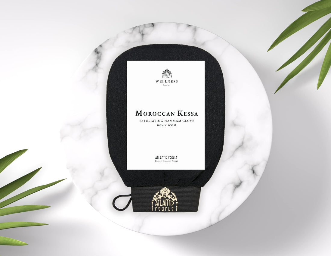 Atlantis People's Moroccan Exfoliating Glove - Body Scrubber & Exfoliating Mitt for Smoother Skin, Exfoliates Dead Skin Cells, Helps Even Skin Tone, Ideal for Fake Tan Removal and Sensitive Skin