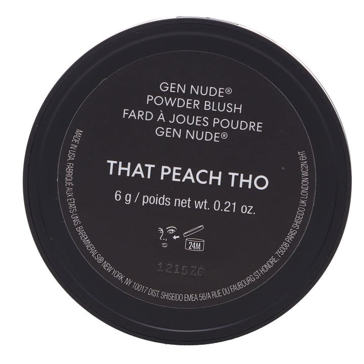 Gen Nude Powder Blush - That Peach Tho by bareMinerals for Women - 0.21 oz Blush