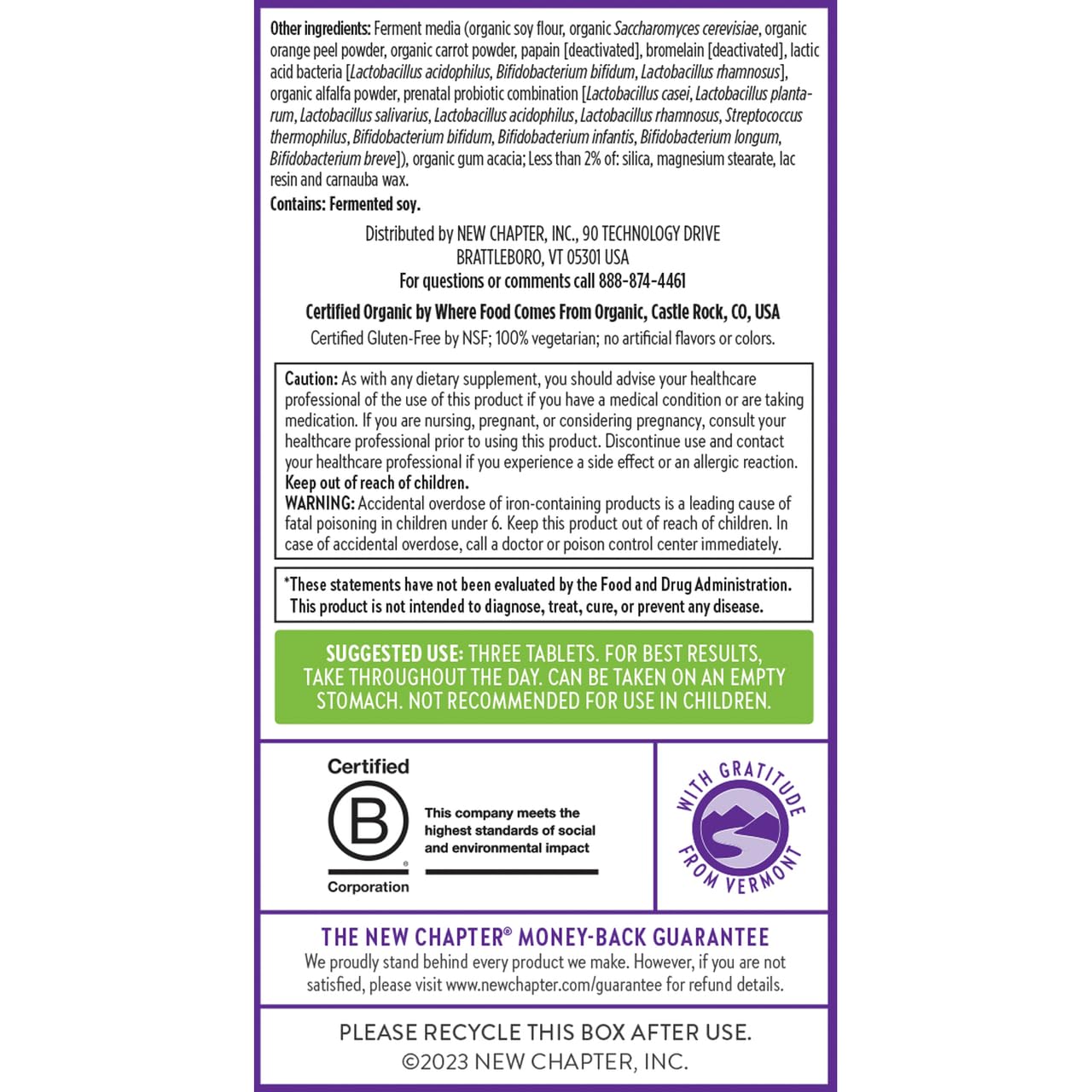 Perfect Prenatal 96 Tablets Brand: NewChapter