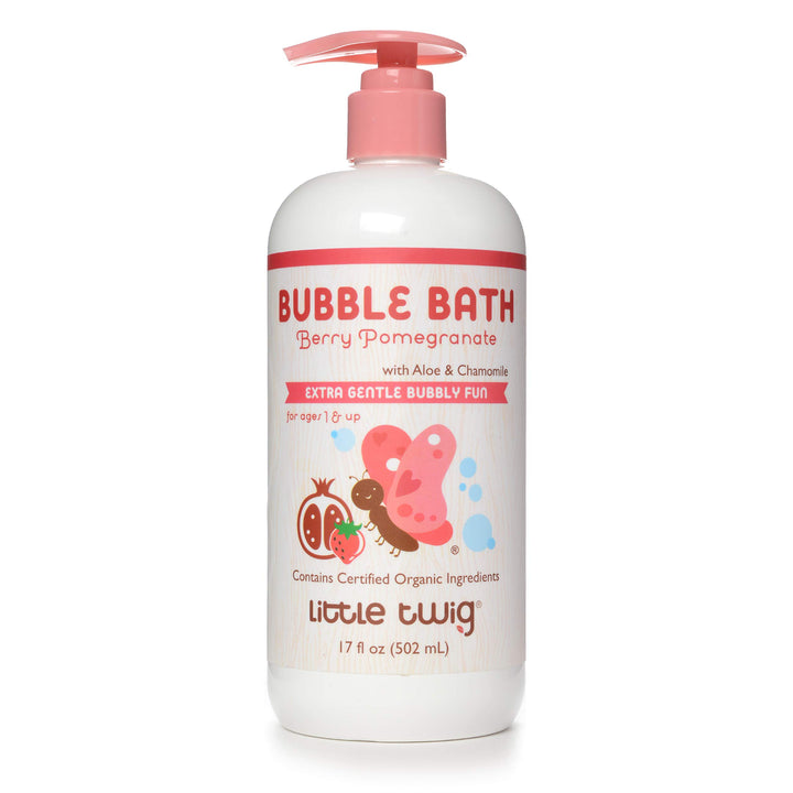 Little Twig Bubble Bath, Baby Bath Essential with Natural Plant Derived Formula, Vegan, Gluten-Free, Paraben-Free, Berry Pomegranate Scent, 17 fl. oz.
