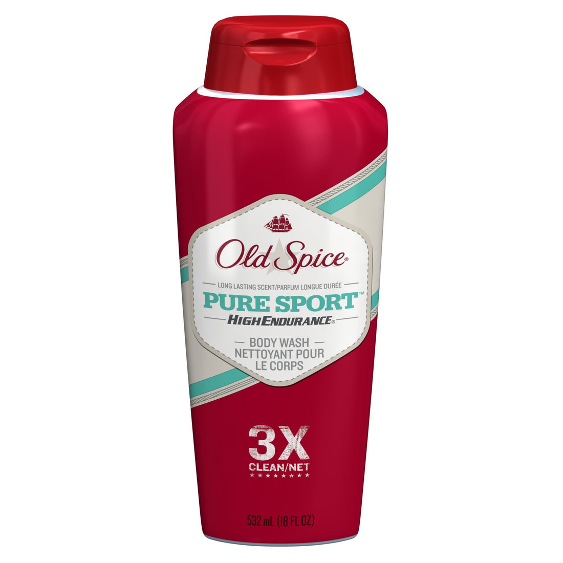 Old Spice High Endurance Pure Sport Scent Men's Body Wash 18 Fl Oz (Pack of 2)