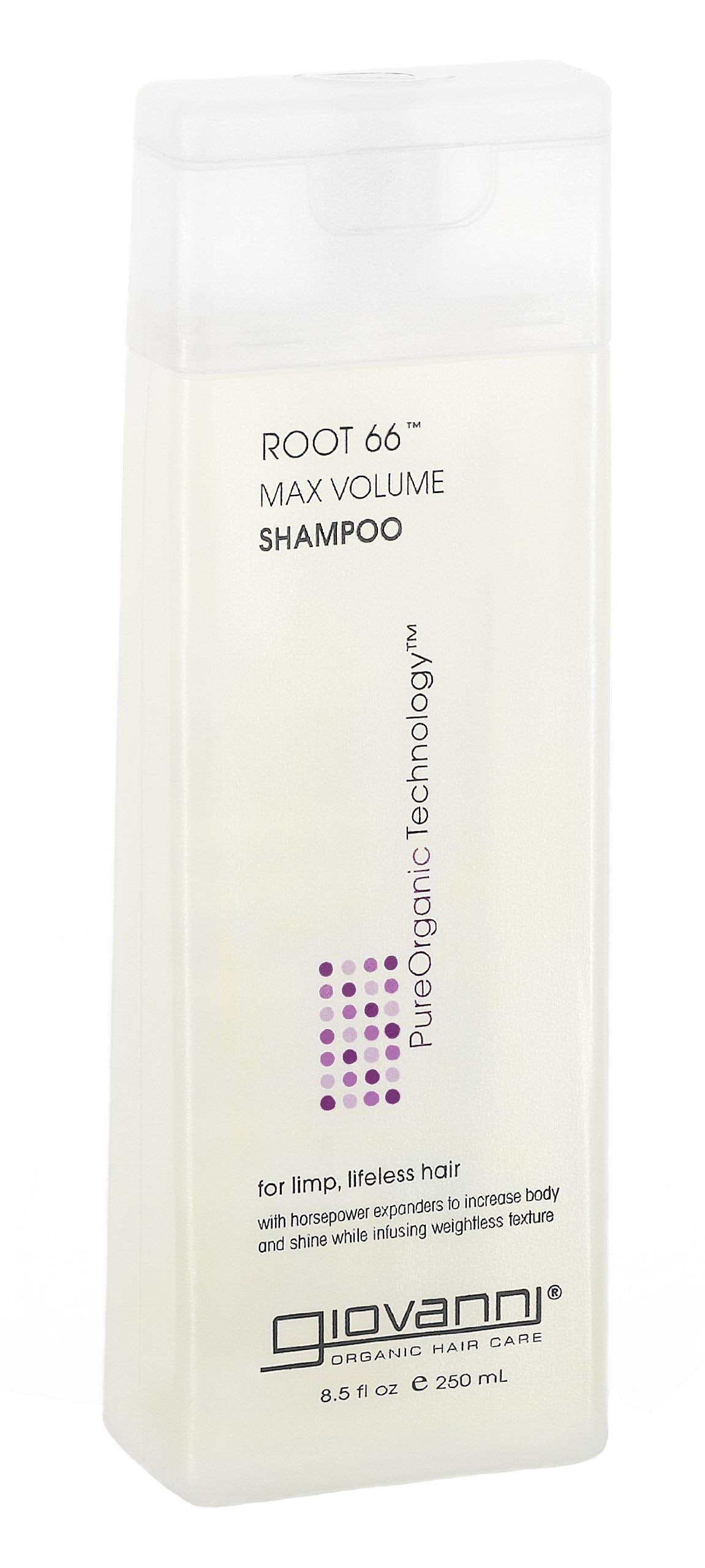 GIOVANNI Root 66 Max Volume Shampoo, 8.5 oz. for Fine Lifeless Hair, Rich in Nutrients, Pro-Vitamin B5, Horsetail Extract, Sea Salt, Kiwi, Sulfate Free, No Parabens, Color Safe (4 Pack).