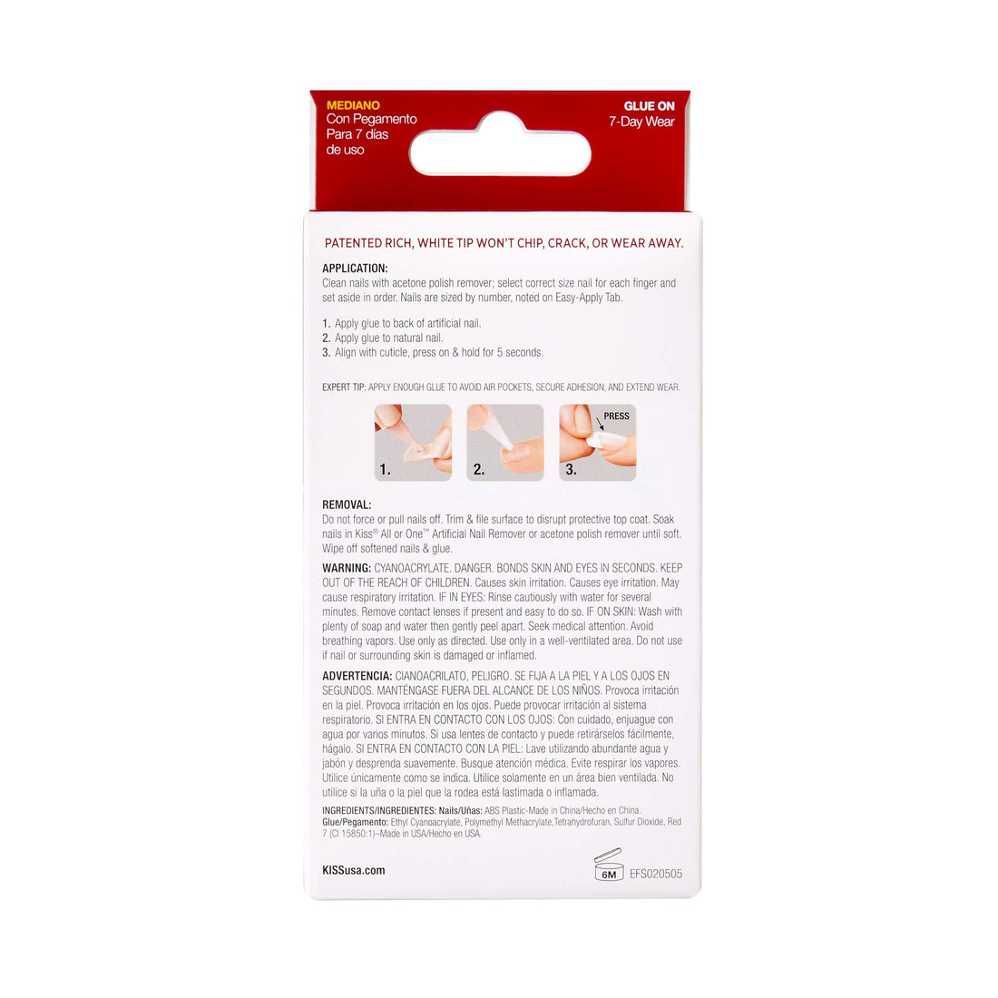 Kiss Everlasting French Nail Kit Medium Pearl Tip 28 Nails (2 Pack)