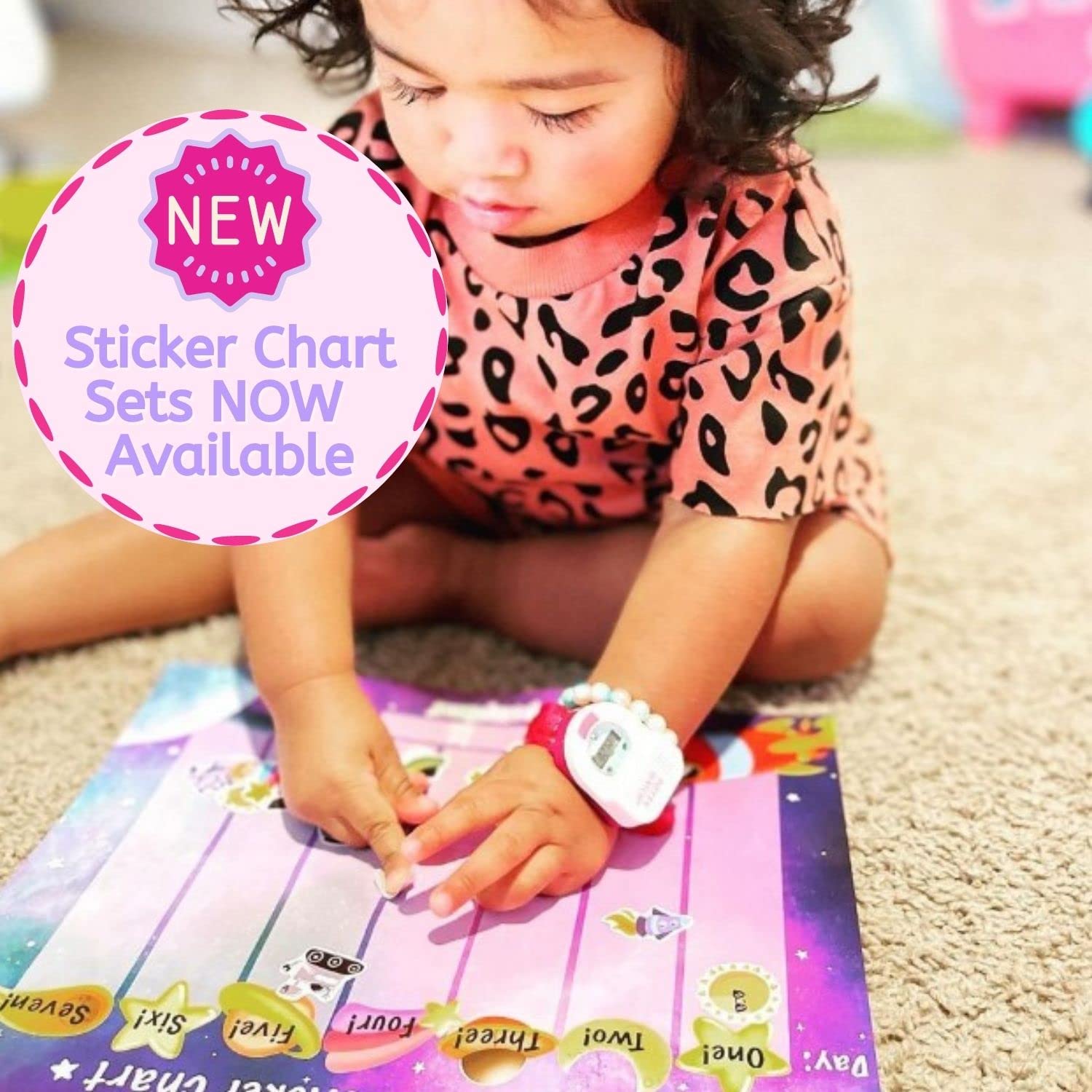 Potty Watch for Kids Potty Training - Potty Training Watch with 3 Fun Flashing Lights and Music - Water-Resistant Watch - Potty Watch Remind Kids Every 30, 60 or 90 Minutes - Pink