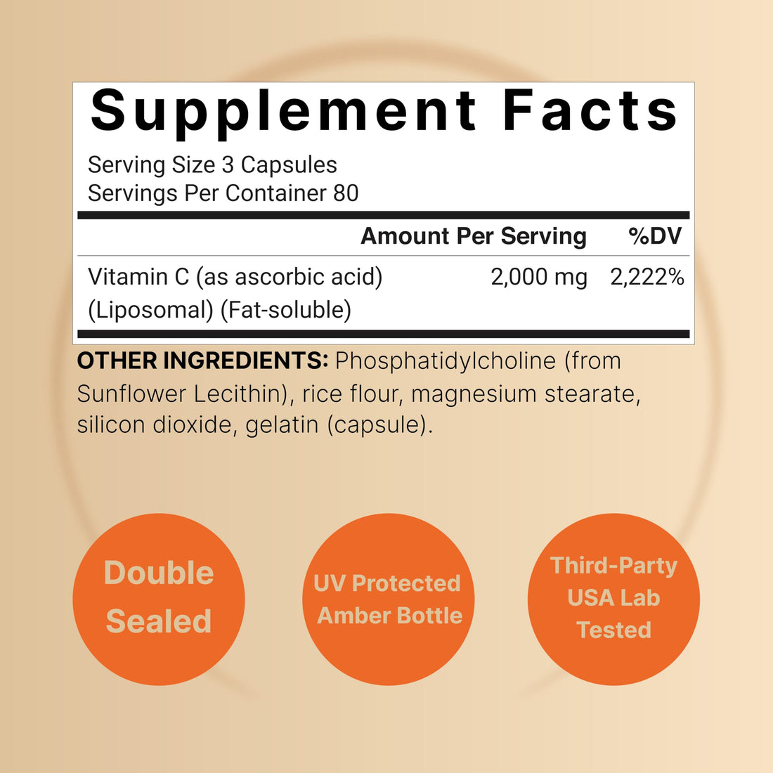 NatureBell Liposomal Vitamin C 2,000mg Per Serving, 240 Capsules | High Absorption Fat-Soluble Vitamins – Immune Support – Collagen Booster – Antioxidant Supplement – Non-GMO