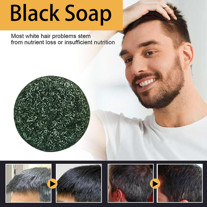 Whycalon Dark Shampoo Bar, 3PCS Gray Hair Reverse, Hair Darkening, for Men Women