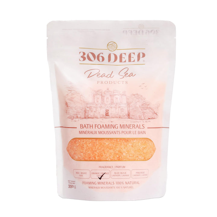 306 Deep Dead Sea Bath Salts Foaming Minerals - Orange Dead Sea Coarse Mineral for Soaking with Orange Essential Oils, Alternative to Magnesium Flakes and Epsom Salt, Relaxing Bath Products