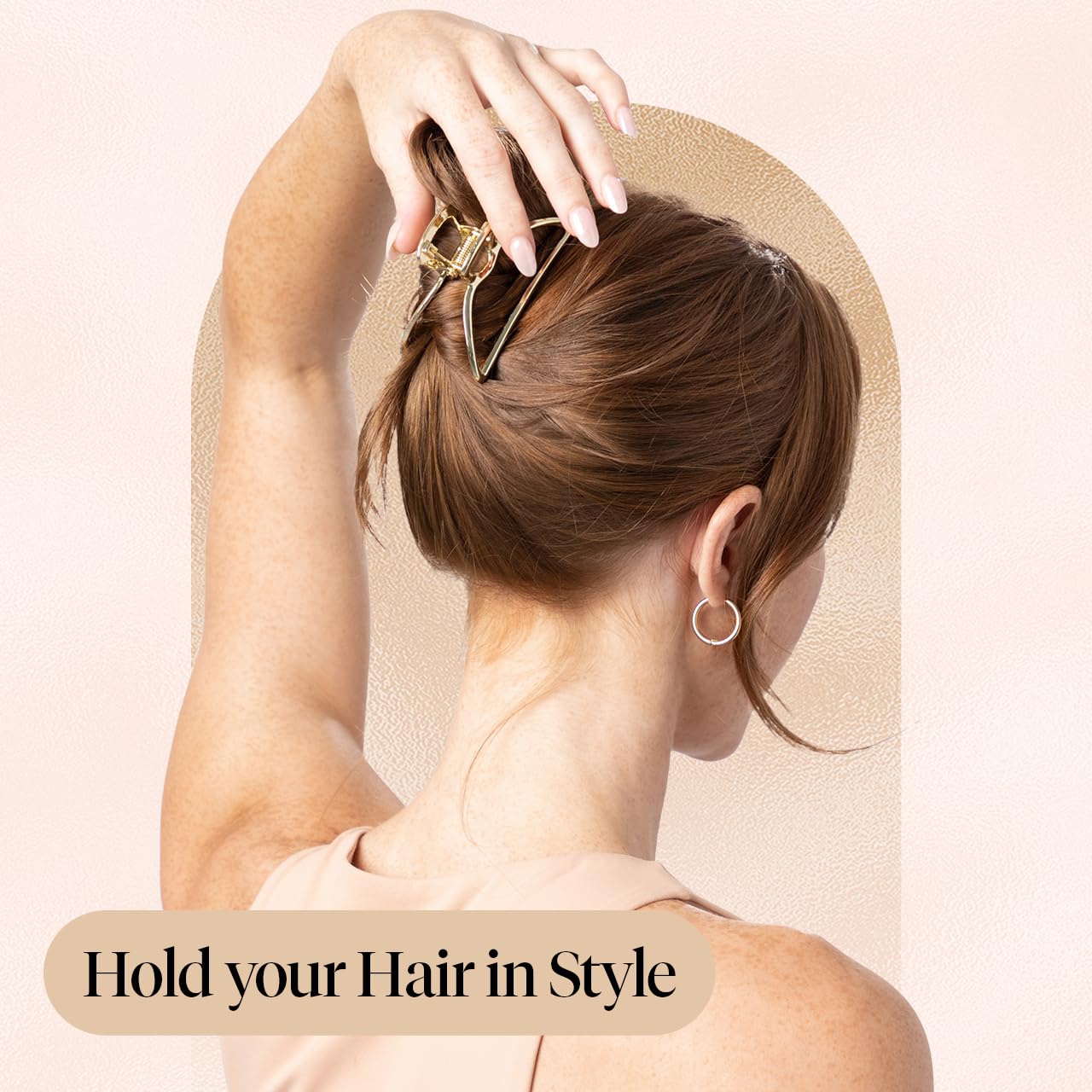 Kitsch Metal Hair Clips for Women - Durable & Elegant Metal Claw Clips, Perfect for Everyday Use & Special Occasions - Gold & Hematite - 2 Pcs