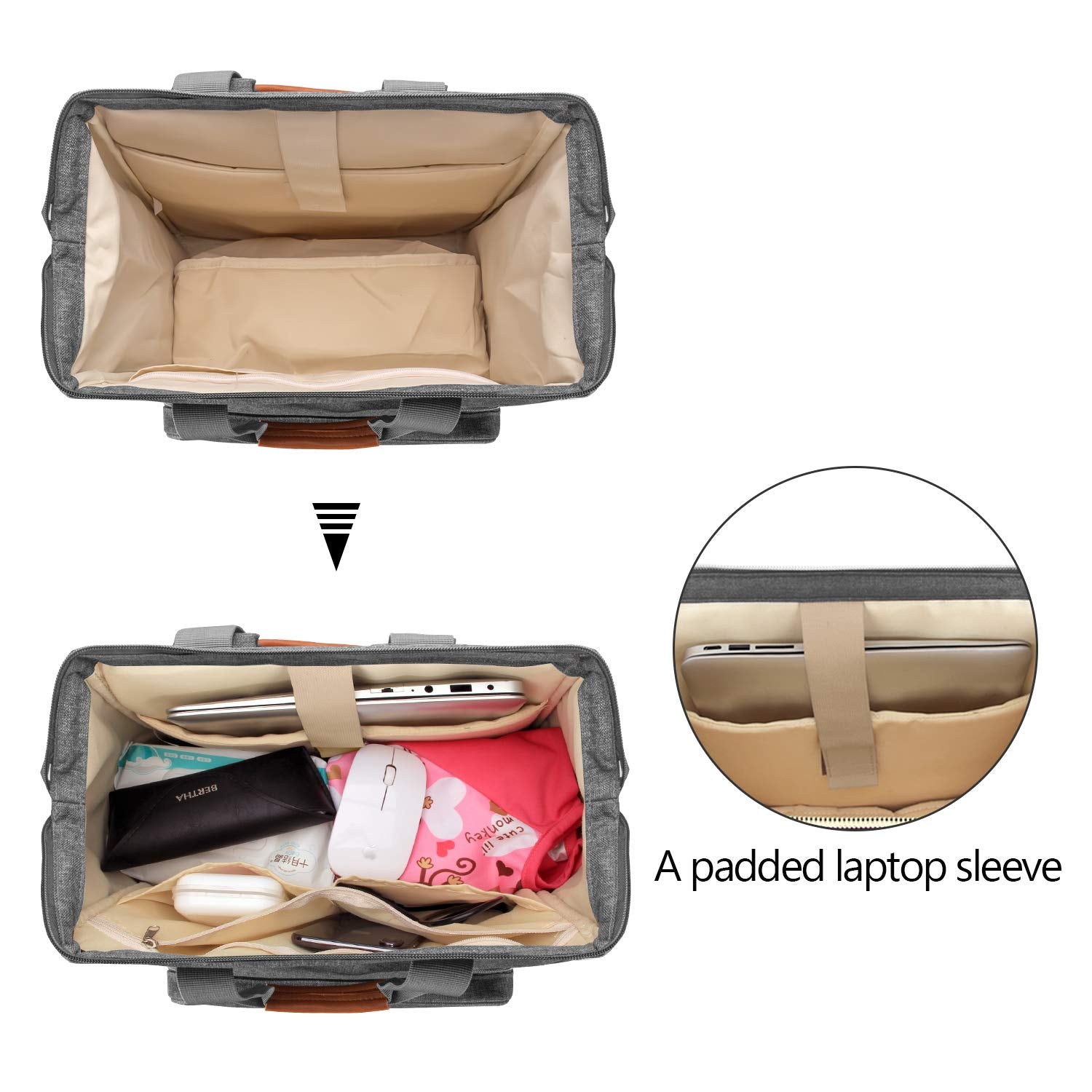 Teamoy Breast Pump Bag Compatible with Spectra S1,S2, Medela and Cooler Bag, Convertible Breast Pump Tote and Backpack with Laptop Sleeve for Working Moms, Gray