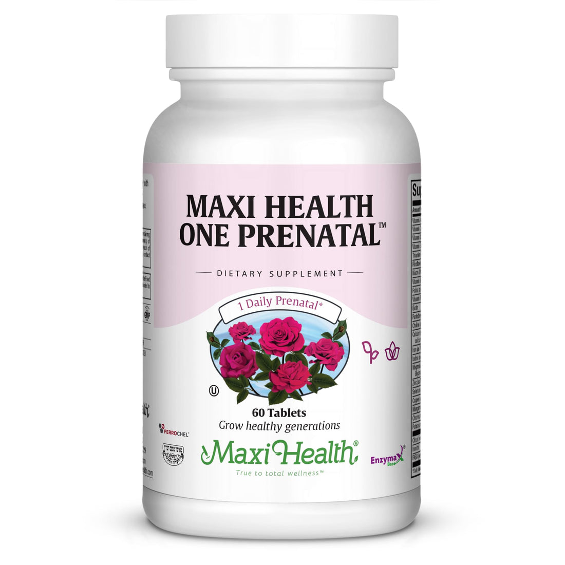 Maxi Health One Prenatal - Womens Prenatal Vitamins with Iron - Enhanced Absorption & Bioavailability - Daily Multivitamin for Women - Multi Vitamin & Mineral Supplement for Adults - 60 Capsules