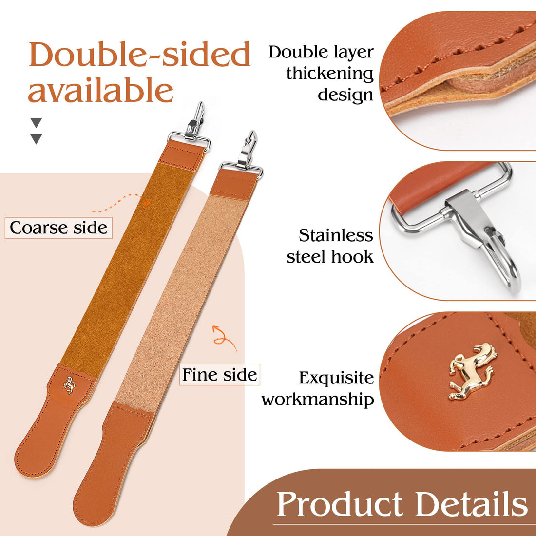 Straight Razor Strop Leather Sharpening Strap Barber Leather