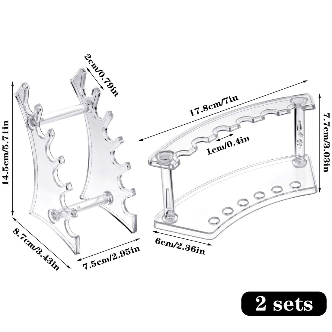 Teling 4 Pieces Pen Display Stand Acrylic pen Holder Clear Pen Stand Rack Organizer Nail Brush Holder Stand for Make Up Brush