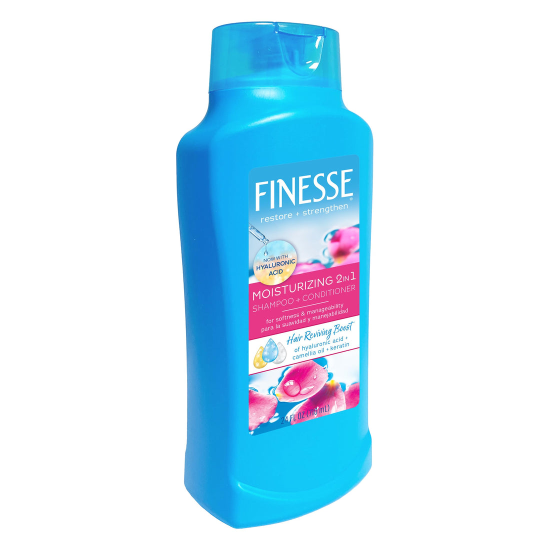 FINESSE Moisturizing 2 In 1 Shampoo, 24 Ounce (Pack of 6)