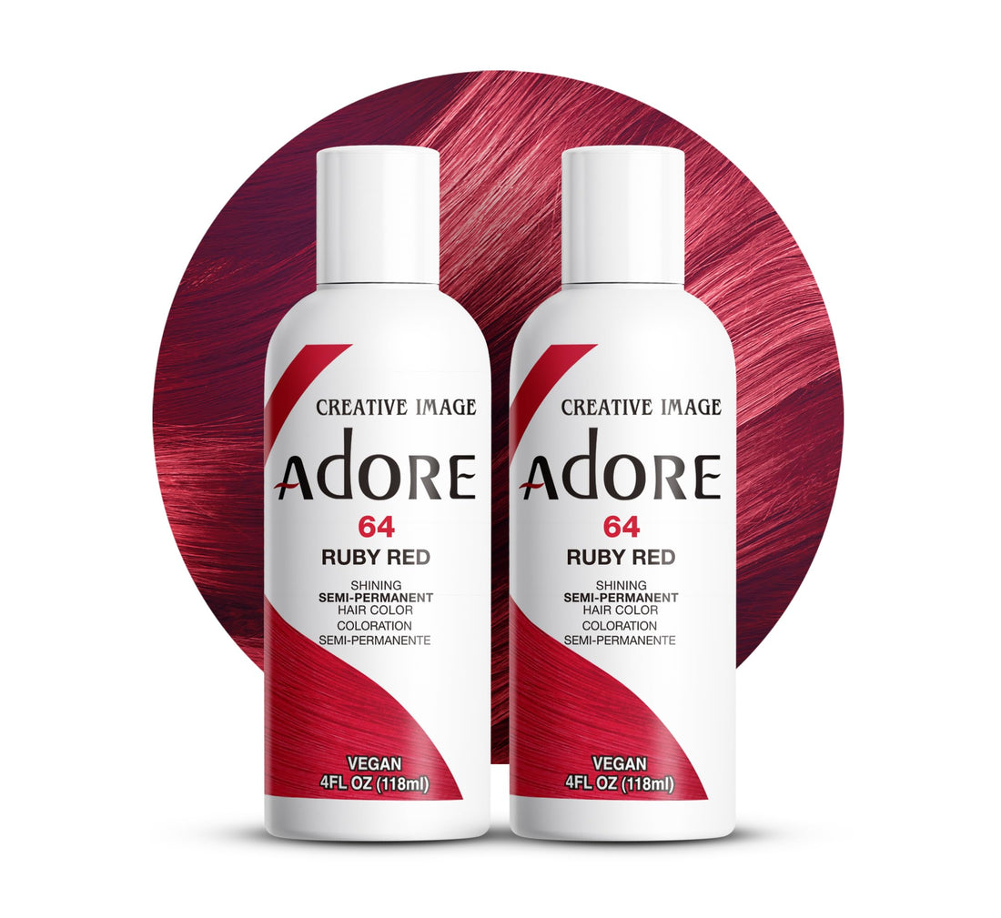 Adore Semi-Permanent Haircolor #064 Ruby Red 4 Ounce (118ml) (2 Pack)