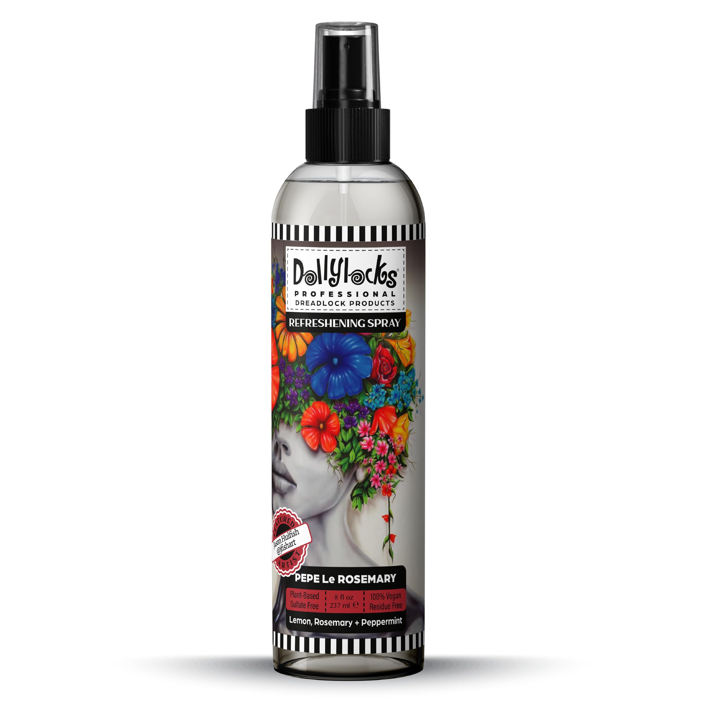 Dollylocks 8oz Rosemary Peppermint Dreadlock Refreshening Spray by Dollylocks Professional Organic Dreadlock Products