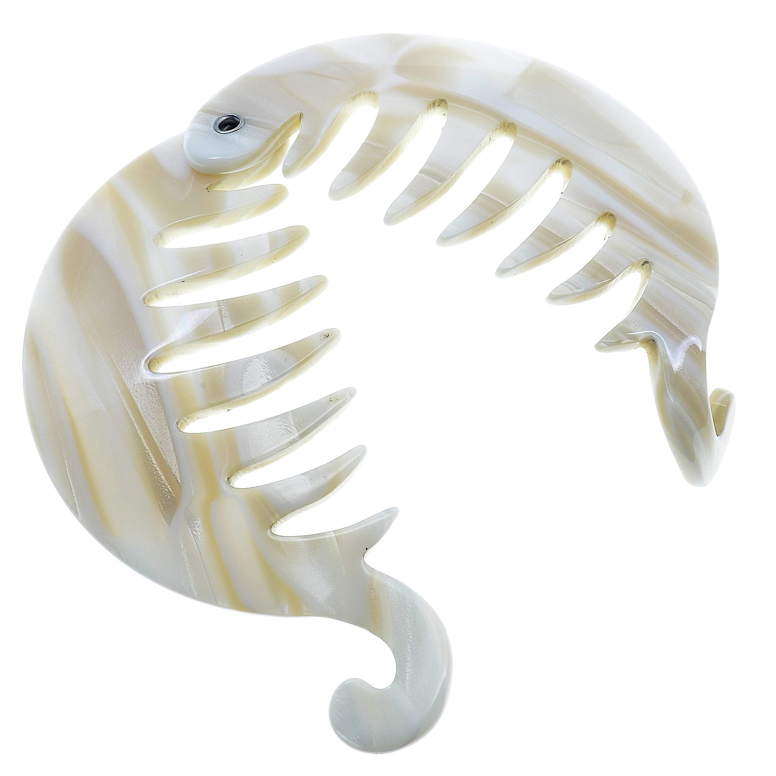 Camila Paris - CP2338 (4) ROUND French woman Hair Accessories, Hair Banana Strong and Durable Hair Ornaments. Handmade in France with Cellulose Acetate (4, ALBA)