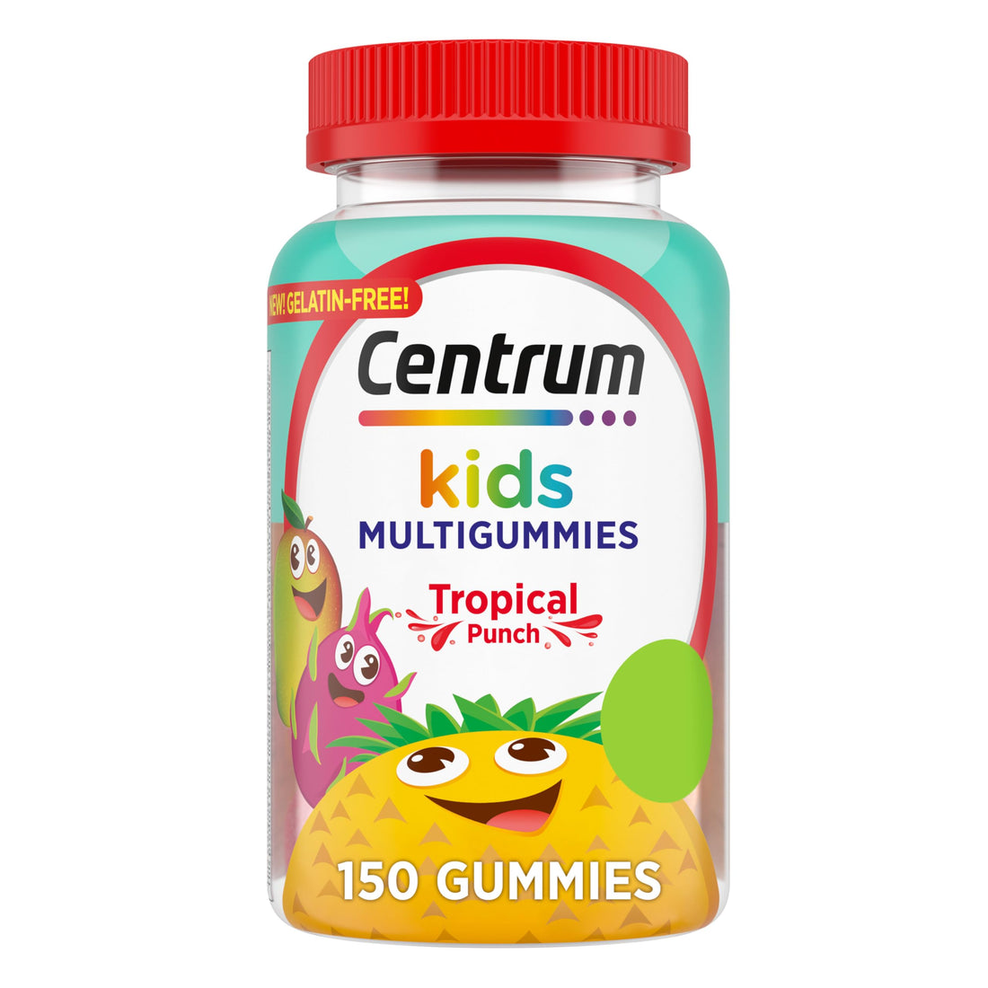 Centrum Kids Multivitamin Gummies, Stocking Stuffer, Tropical Punch Flavor Made With Natural Flavors, 150 Count, 150 Day Supply