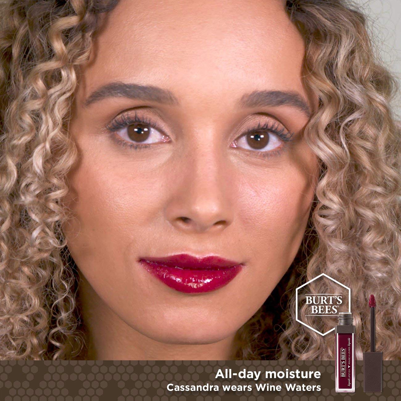 Burt's Bees 100% Natural Glossy Liquid Lipstick, Wine Waters, 1 Tube