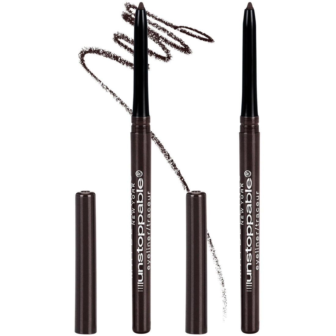 Maybelline Unstoppable Waterproof Mechanical Brown Eyeliner Pencil, Easy to Apply, Smooth Glide, Up to 24 Hour Wear, Espresso, Pack of 2