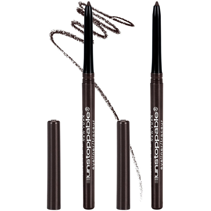 Maybelline Unstoppable Waterproof Mechanical Brown Eyeliner Pencil, Easy to Apply, Smooth Glide, Up to 24 Hour Wear, Espresso, Pack of 2