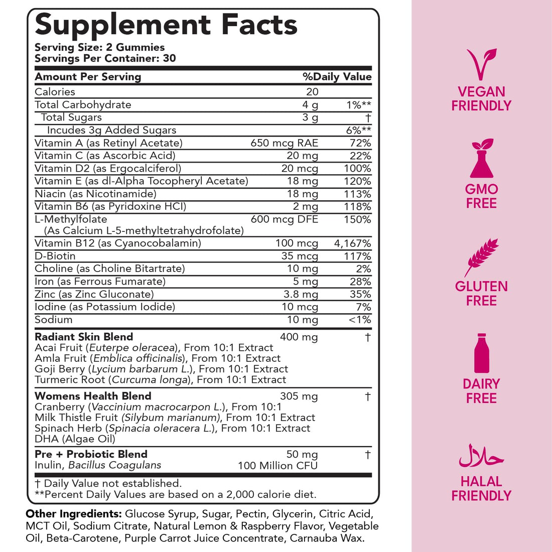 Sakoon nutrition Halal Women's Full Spectrum Multivitamin Gummies with Probiotics & Prebiotics – Complete Daily Wellness Support, Immune & Digestive Health – Vegan, Non-GMO, Delicious Fruit Flavor!