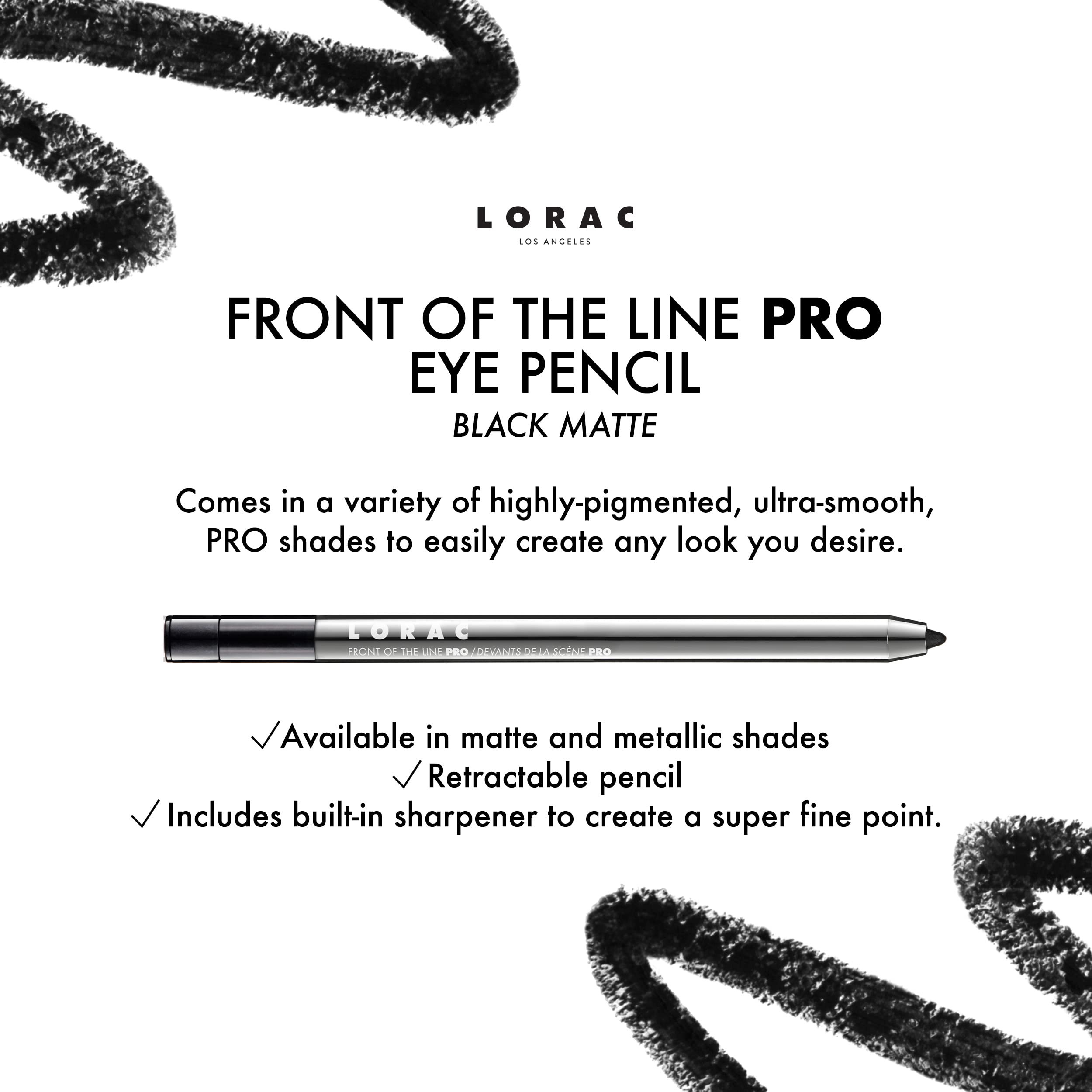 LORAC Front of the Line Pro Eye Pencil Black 0.012 oz.