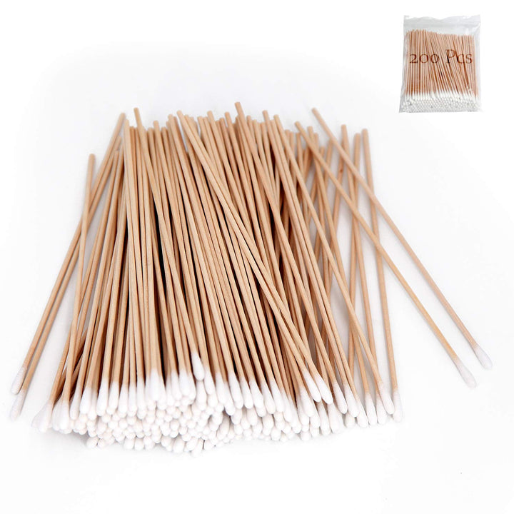 Iebeauty Cotton Swabs Swab Applicator Q-tip 100 Pieces 6 EXTRA LONG Wood Handle STURDY!