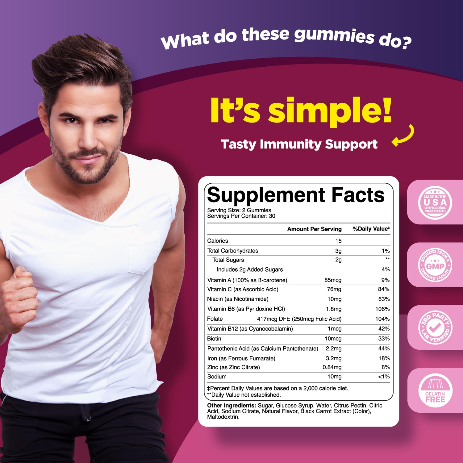 Natural Multivitamin Iron Gummies for Adults - Adult Gummy Vitamins with Iron and Energy Boost B Complex Vitamins - Gummy Supplement and Mental Clarity Focus Multivitamin with