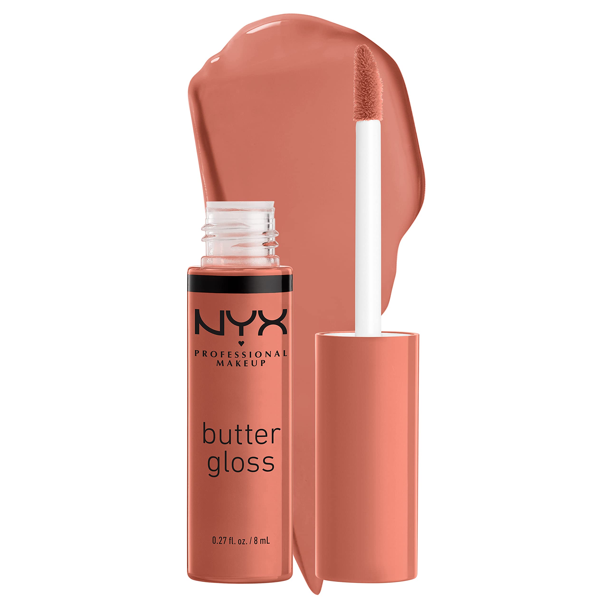 NYX PROFESSIONAL MAKEUP Butter Gloss Brown Sugar, Non-Stick Lip Gloss - Sugar High (Peachy Light Nude)