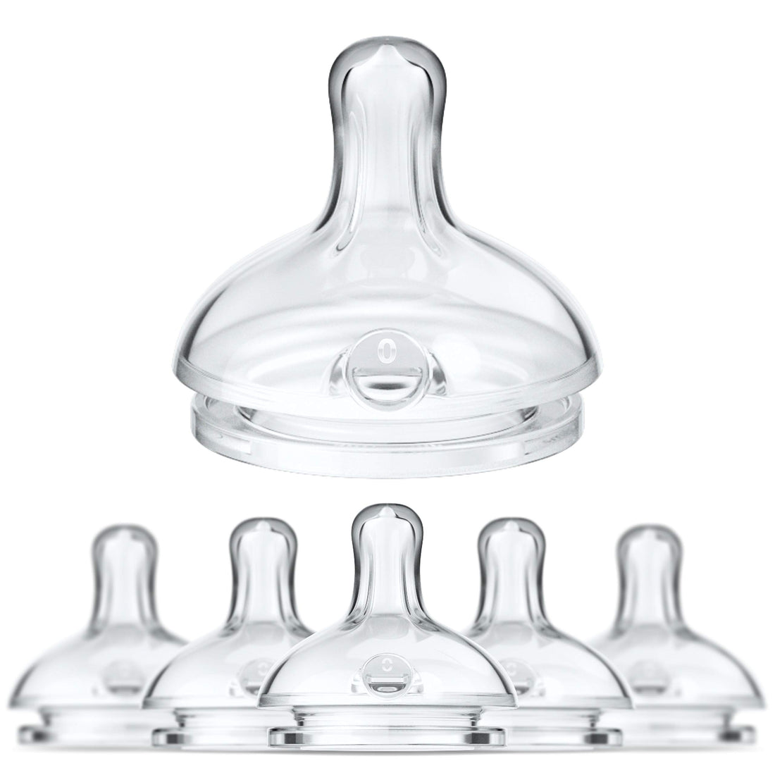 Smilo Anti-Colic Bottle Nipple, Newborn Flow 0M+, Stage 0 Suitable from Birth to 2 Months, Smooth Flow Anti-Colic (Pack of 6)