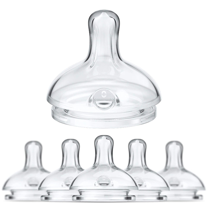 Smilo Anti-Colic Bottle Nipple, Newborn Flow 0M+, Stage 0 Suitable from Birth to 2 Months, Smooth Flow Anti-Colic (Pack of 6)