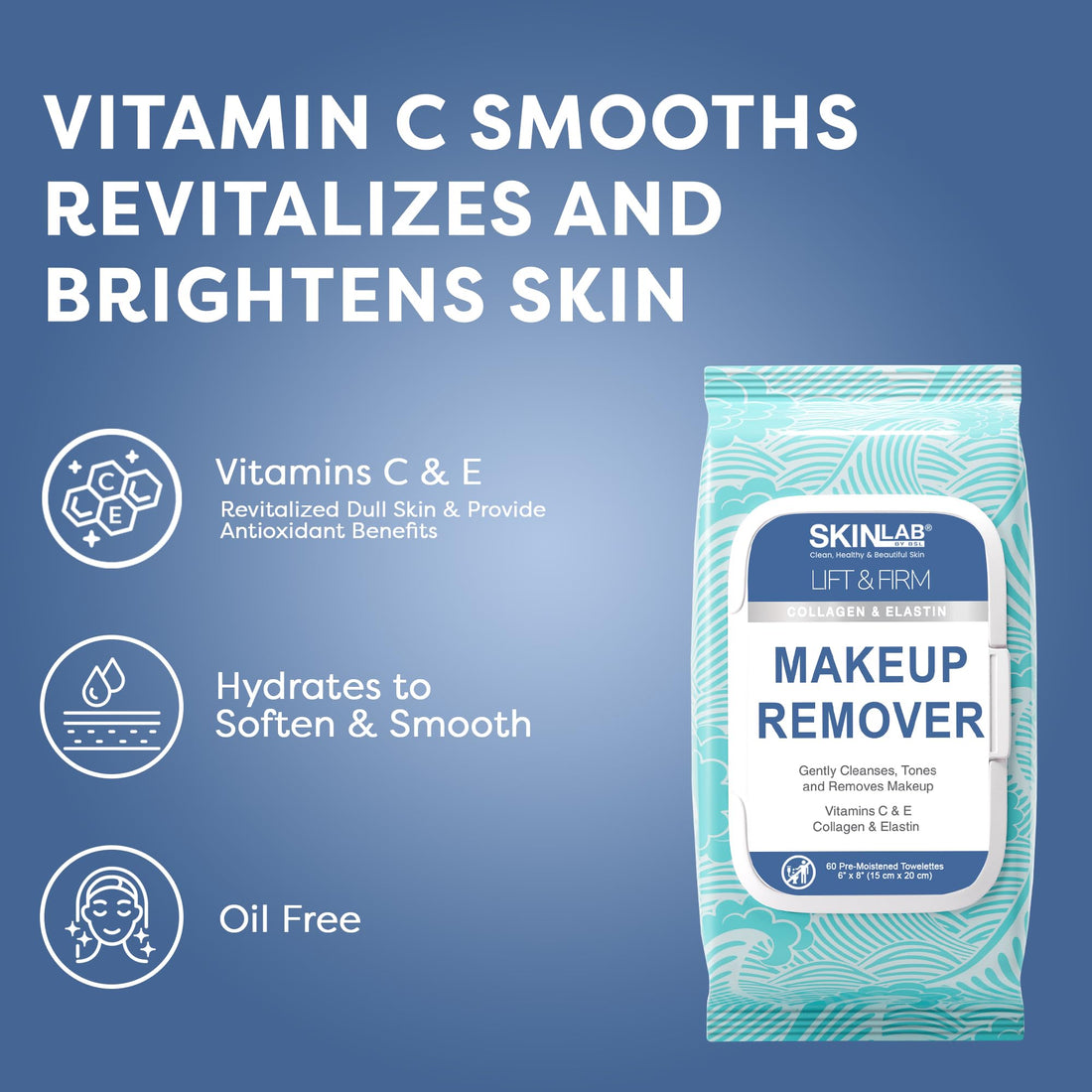 SKIN&LAB Skin Lab Lift & Firm Towellete Make-Up Remover 60 Count