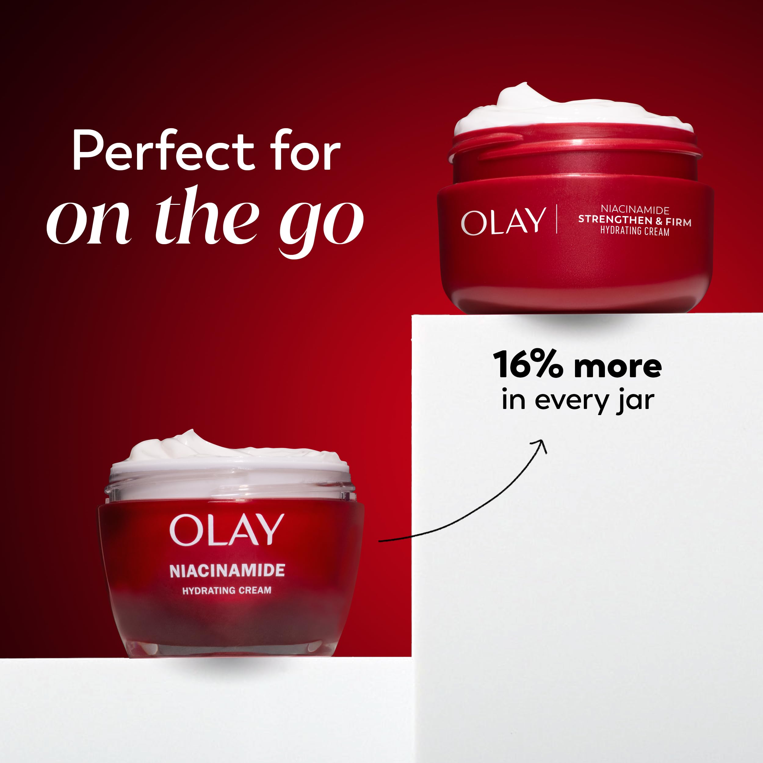 Olay Regenerist Niacinamide Face Moisturizer, Strong & Firm Cream for Women, Anti-Aging, Anti-Wrinkle, Firming Skin Care, Evens, Hydrates to Repair Barrier, Recyclable Eco Jar, Non-Greasy, 2 oz