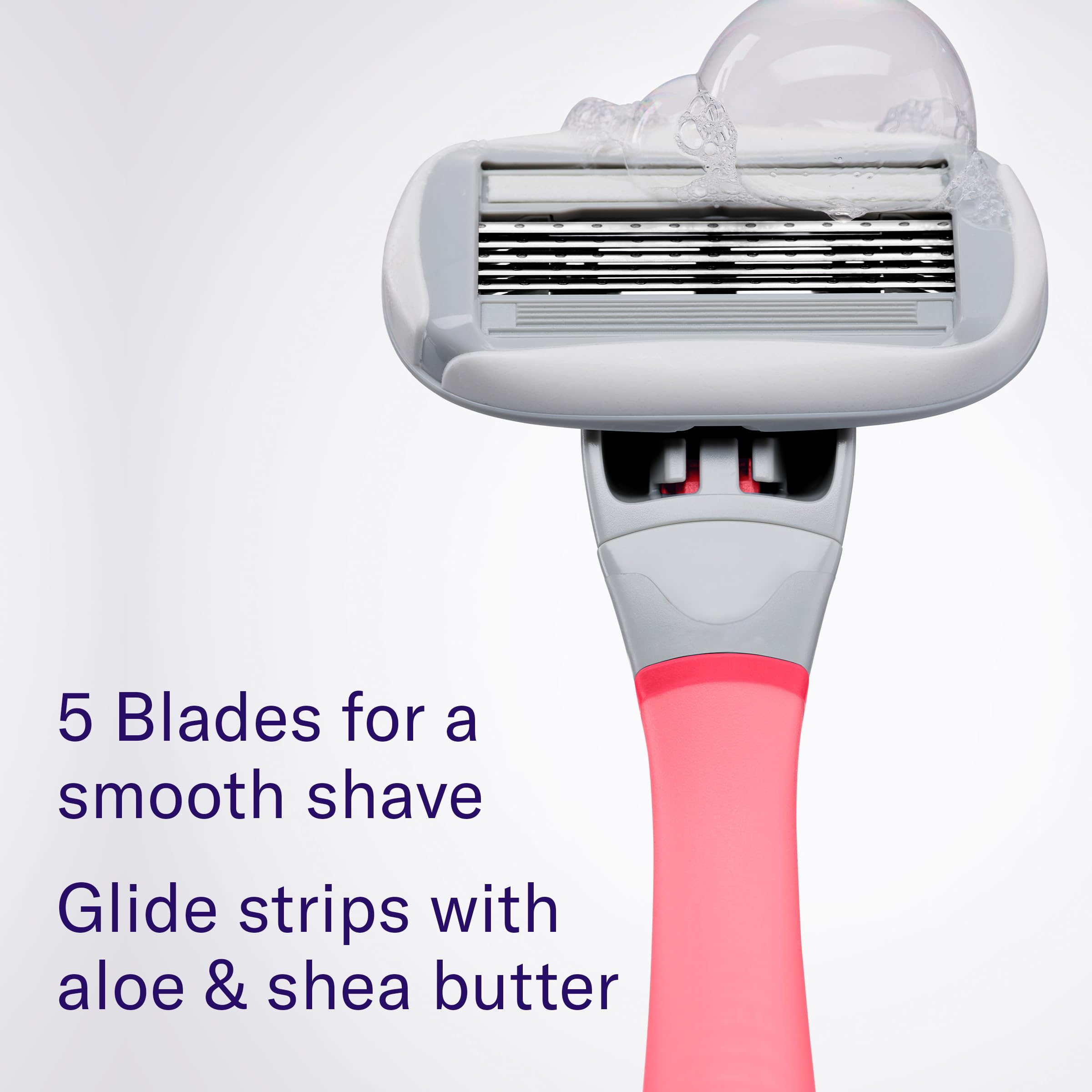 Flamingo Shaving Razor Set for Women - Original Razor Handle, 4 Blade Refills, and Shower Holder - Pink