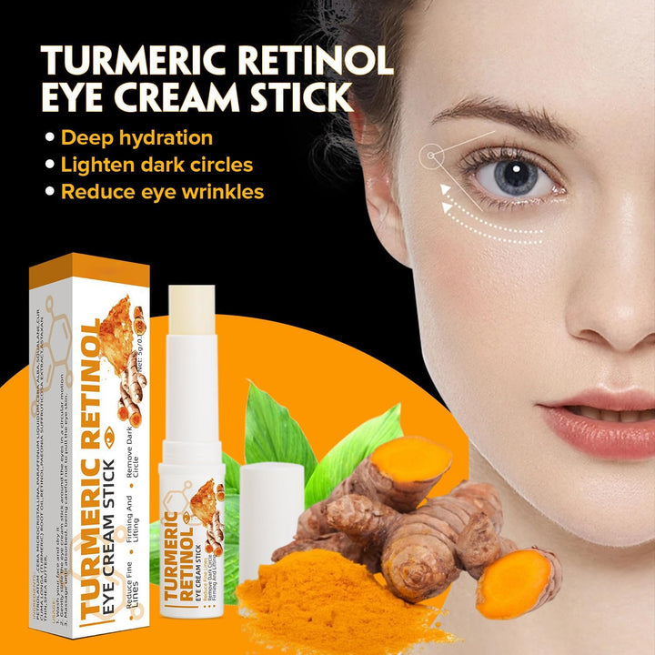 2PCS Turmeric Retinol Eye Cream Stick,Lumibalm for Under Eye Bags, Eye Balm Stick Hydrating,Lumistick for Puffiness and Bags Reduces,Anti Aging Eye Balm Stick Hydrating