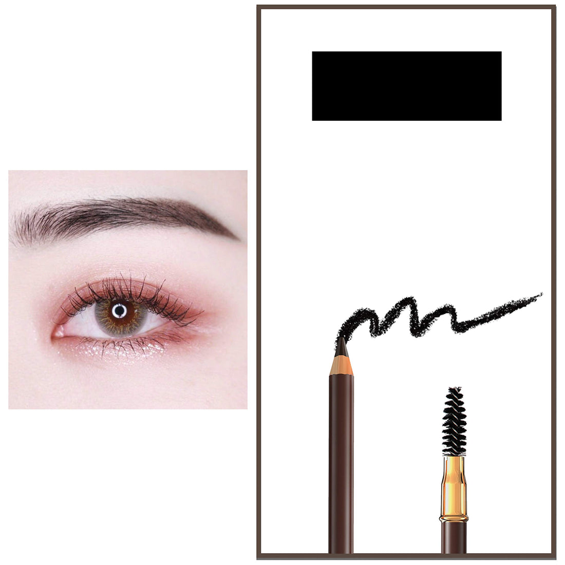 HanZan Eyebrow Pencil Longlasting Waterproof Durable Automaric Liner Eyebrow 5 Colors to Choose (1# Black)