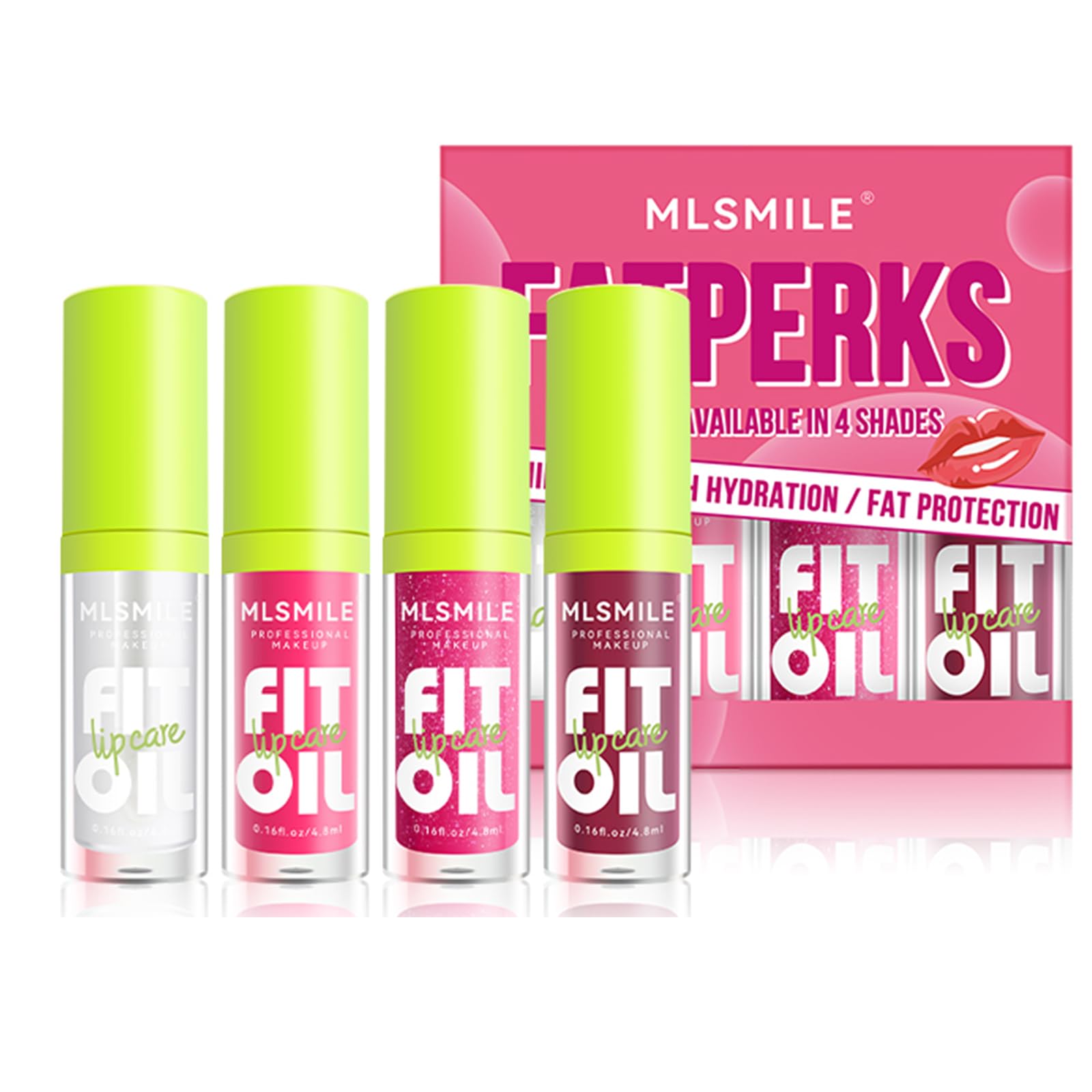 Lip Gloss,4Pcs Plumping Lip Oil, High Shine,Crystal Jelly Lipsticks, 12 Hours Hydrating, Non-Sticky, Tinted Lip Oil Lip Tint