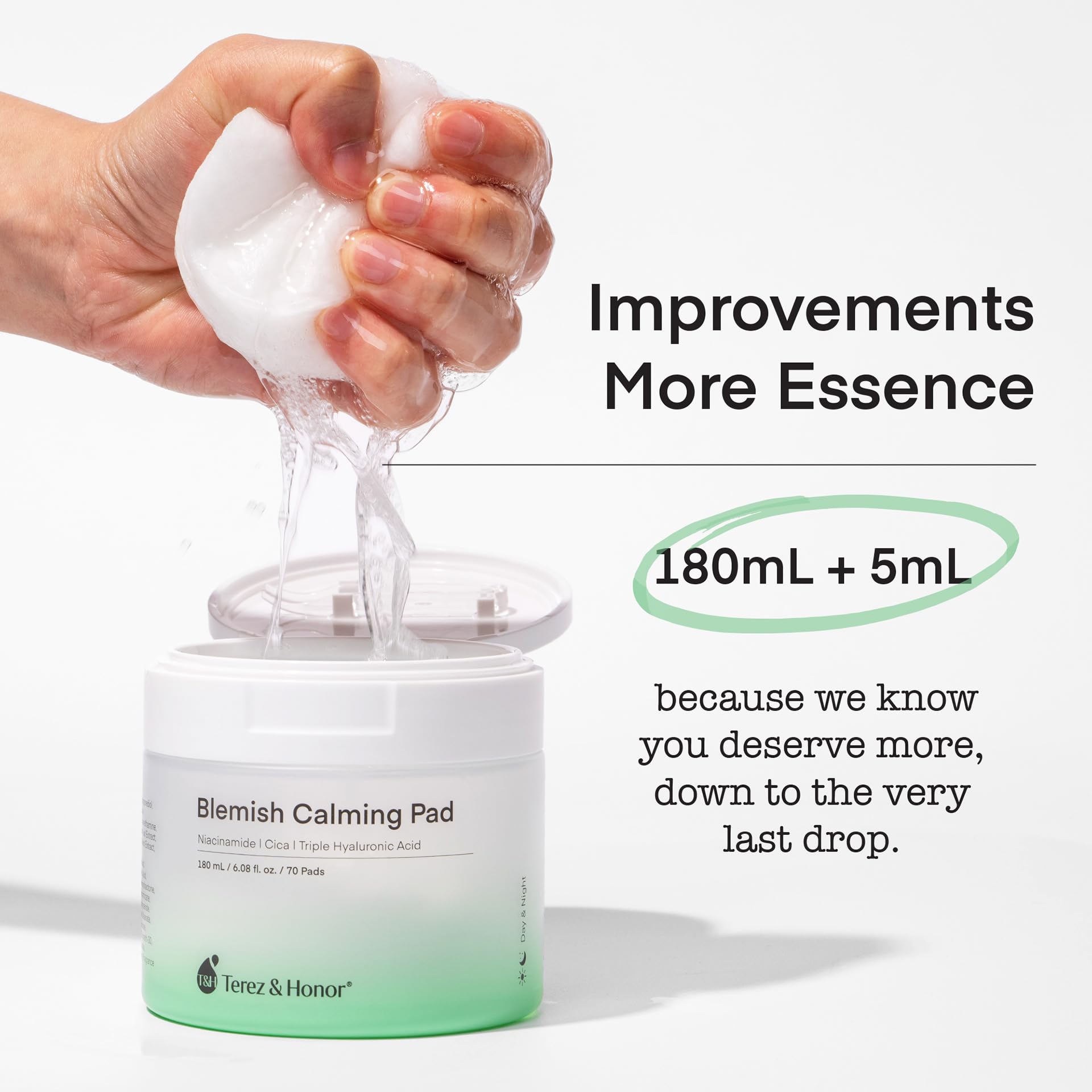 Niacinamide Centella Asiatica Hyaluronic Acid Serum Pad - Korean Brightening, Moisturizer, Deep Hydrating Toner Skincare for Face with Pure Ground Cotton Pad for Routine Facial Care - Made in Korea