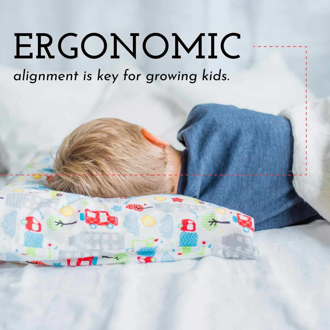 Little Sleepy Head Toddler Pillow, Organic Cotton, Down-Like Fill, Ivory 13 X 18