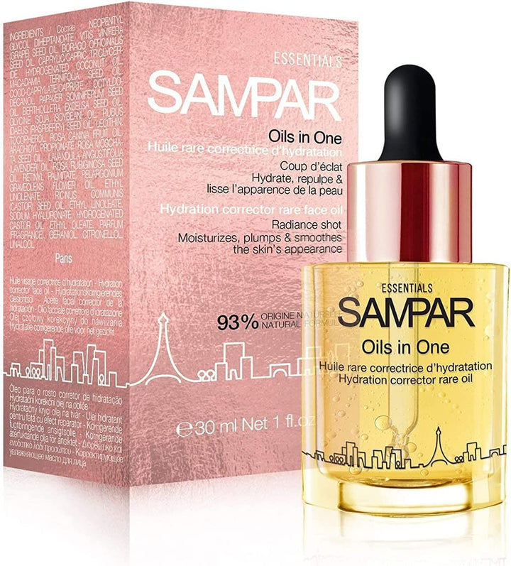SAMPAR- OILS IN ONE - Hydration Corrector Face Oil With Hyaluronic Acid - All Skin Types- 93% Natural Origin - Cruelty-Free- 1 oz