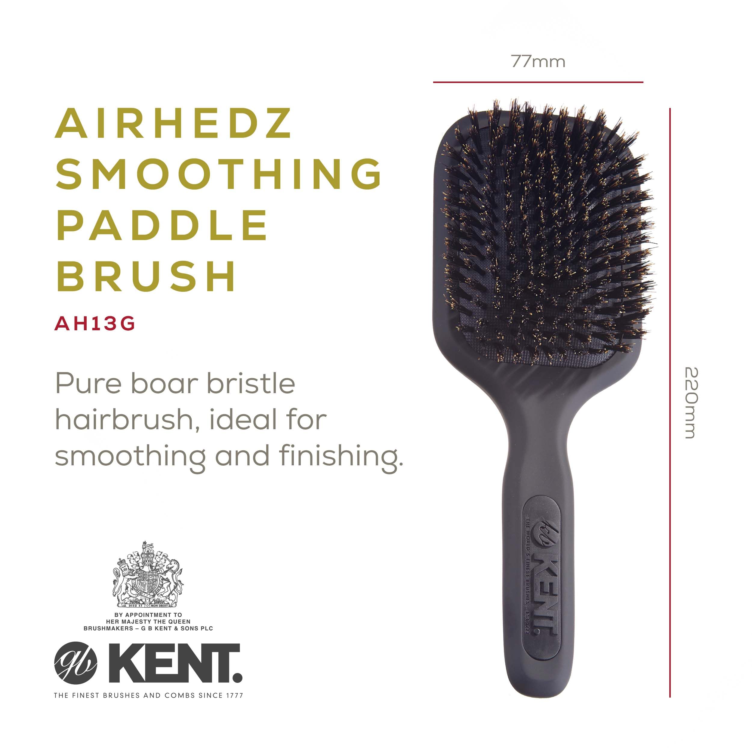 Kent Airhedz Smoothing and finishing Hair Brush, (Color May Vary)