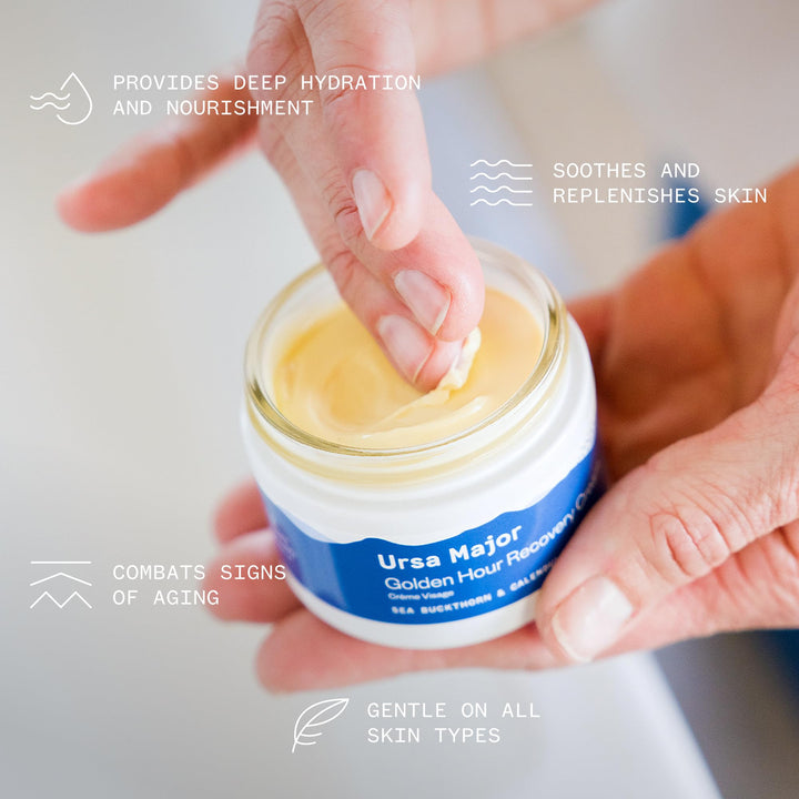Ursa Major Golden Hour Recovery Cream - Natural Rich and Intensely Hydrating Face Cream with Black Currant, Calendula & Sea Buckthorn (1. 7 oz)