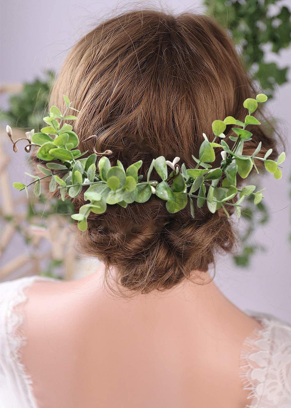 FIDDY898 Bridal Hair Comb Greenery Headpiece Greenery Comb Leafy Comb Wedding Accessories