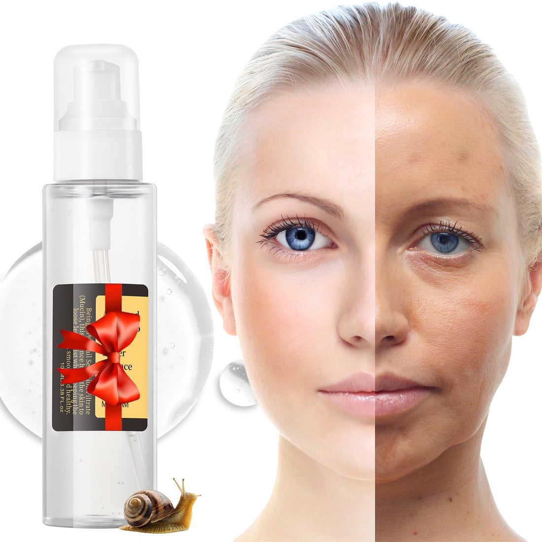 BYOTOUTY Snail Mucin Serum, Advanced Snail 96 Mucin Power Essence, Face Serum for Women & Men, Facial Snail Mucin Repairing Essence for Moisturizer, Hydrating, Anti Aging, 3.38 Fl Oz/100ml