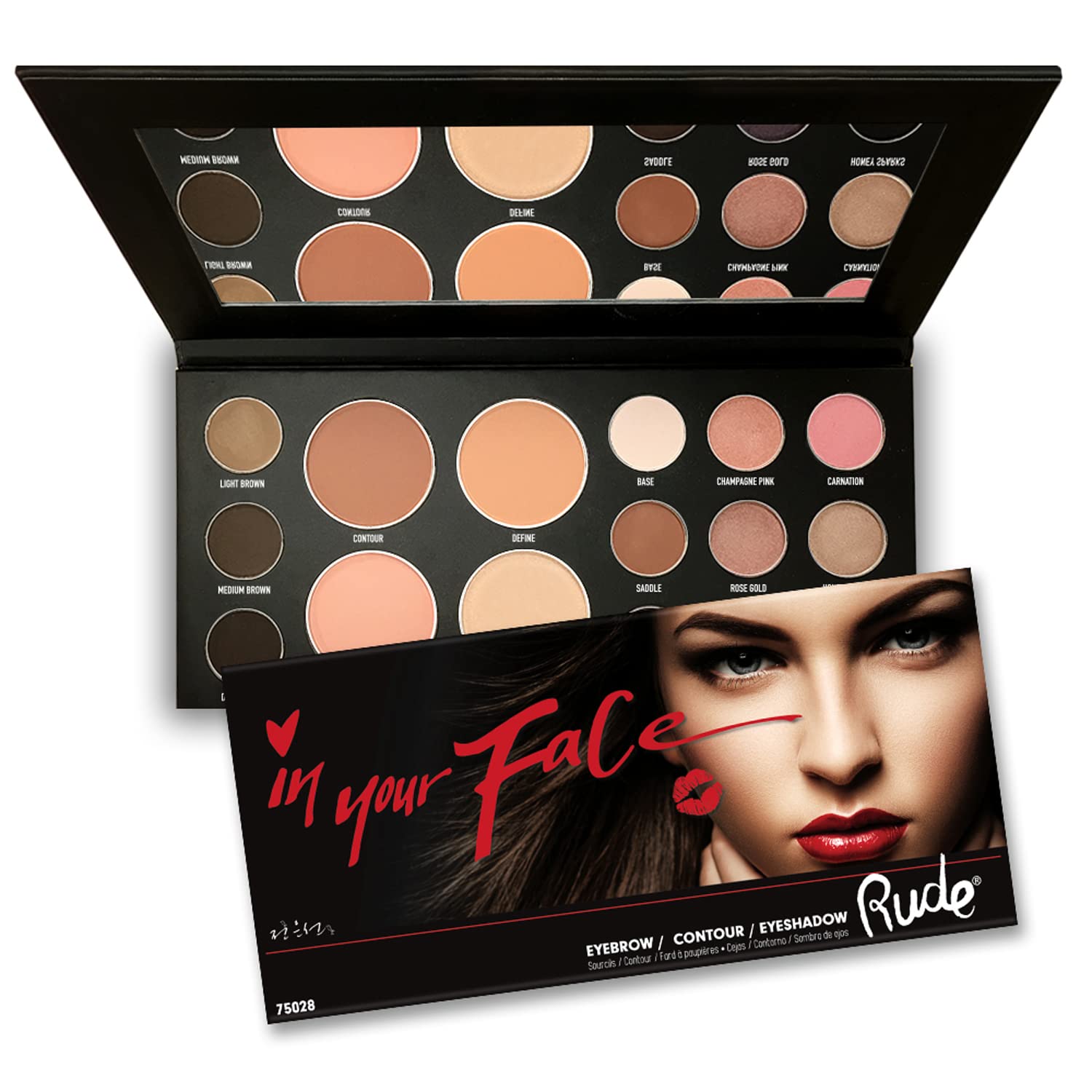 Rude Cosmetics In Your Face 3-In-1 Palette, Multicolor, 24 g