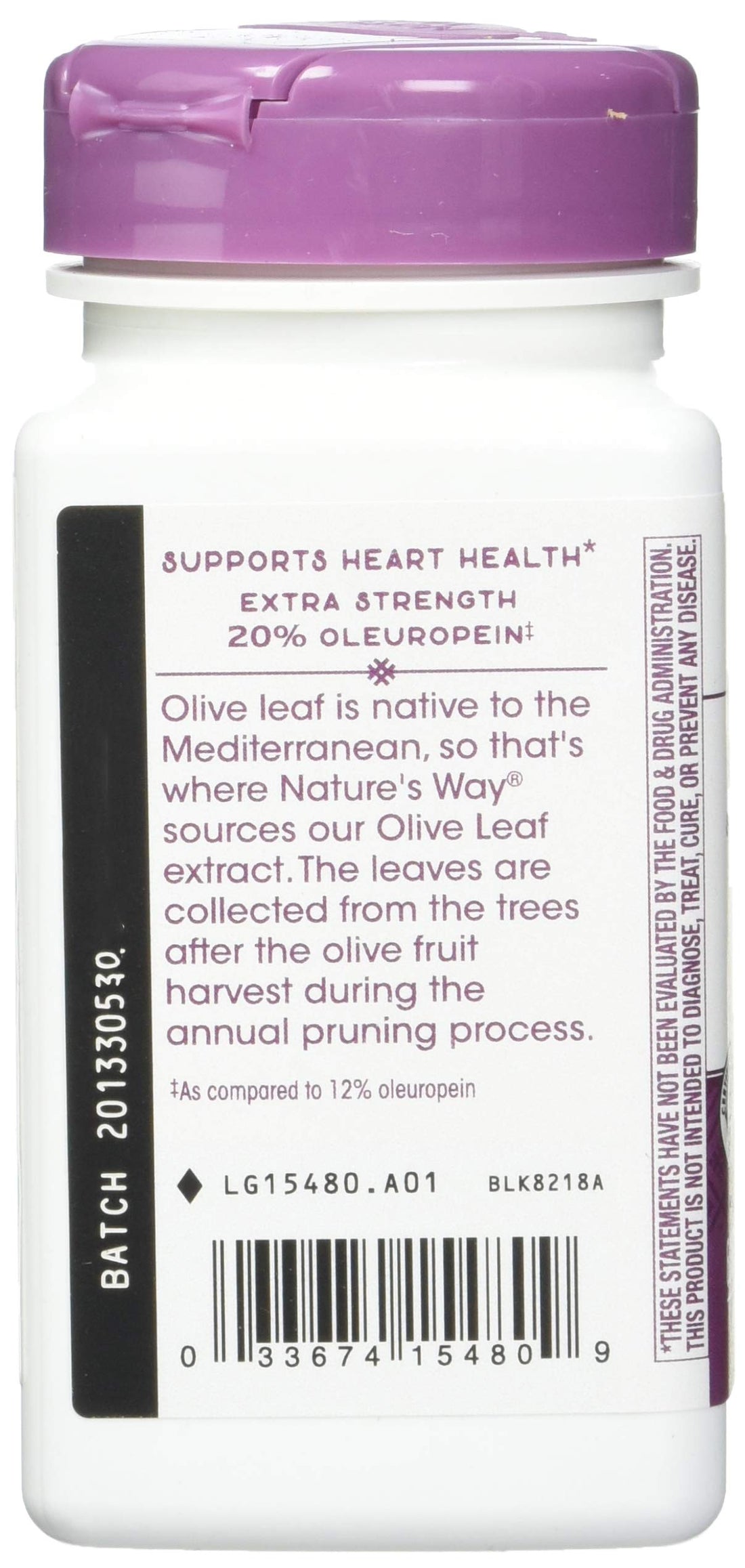 Nature's Way Nature's Way Premium Extract Standardized Olive Leaf 20% Oleuropein, 250 Mg Per Serving, 60 Vcaps, 60 Count (Pack of 12)